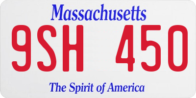 MA license plate 9SH450