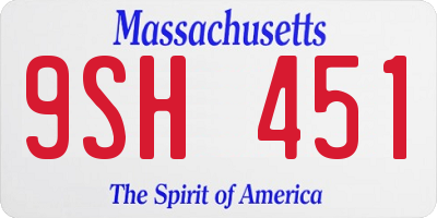 MA license plate 9SH451