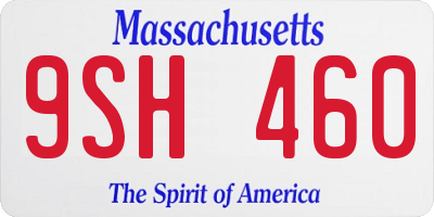MA license plate 9SH460