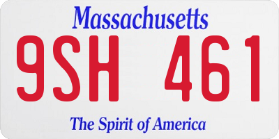 MA license plate 9SH461