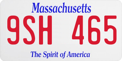 MA license plate 9SH465
