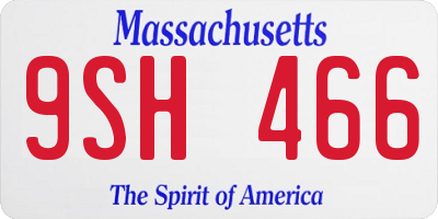 MA license plate 9SH466