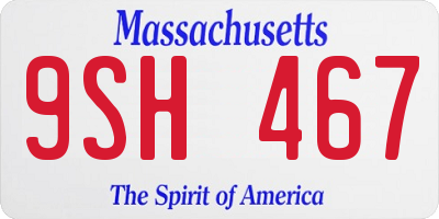 MA license plate 9SH467