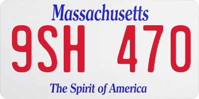 MA license plate 9SH470