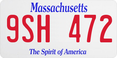 MA license plate 9SH472