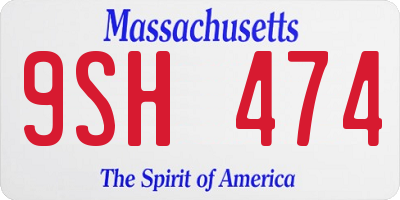 MA license plate 9SH474