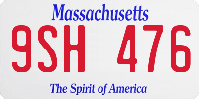 MA license plate 9SH476