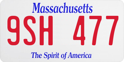 MA license plate 9SH477
