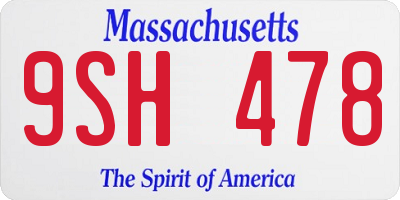 MA license plate 9SH478