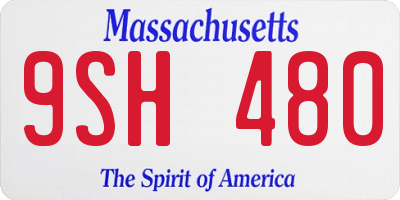 MA license plate 9SH480