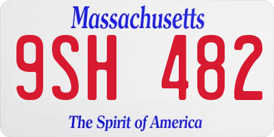 MA license plate 9SH482