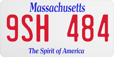 MA license plate 9SH484