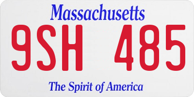 MA license plate 9SH485