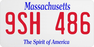 MA license plate 9SH486