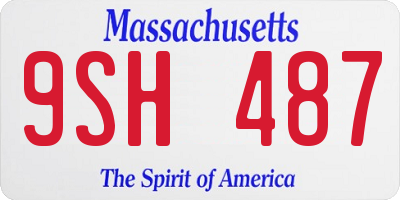 MA license plate 9SH487