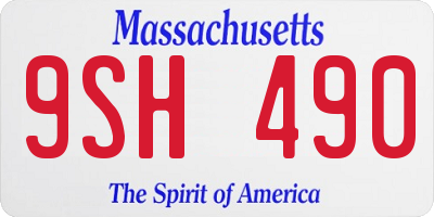 MA license plate 9SH490