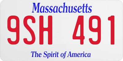 MA license plate 9SH491