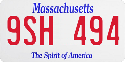 MA license plate 9SH494