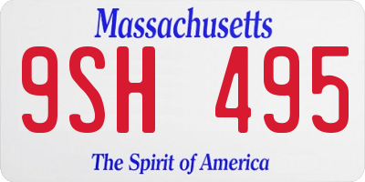 MA license plate 9SH495