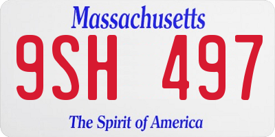 MA license plate 9SH497