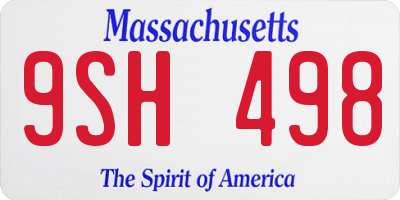MA license plate 9SH498