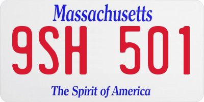 MA license plate 9SH501