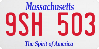 MA license plate 9SH503