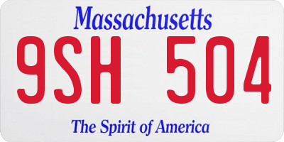 MA license plate 9SH504