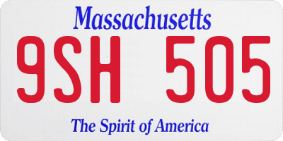 MA license plate 9SH505
