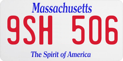 MA license plate 9SH506