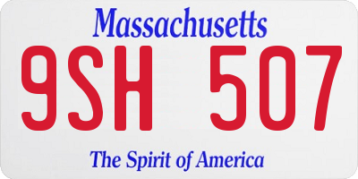 MA license plate 9SH507
