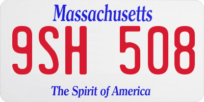 MA license plate 9SH508