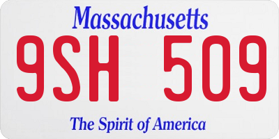 MA license plate 9SH509