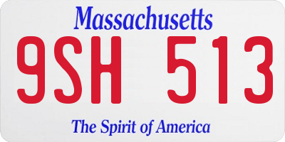 MA license plate 9SH513
