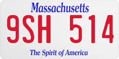MA license plate 9SH514