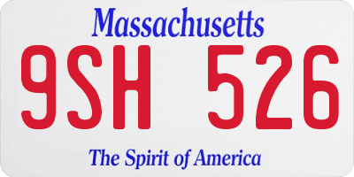 MA license plate 9SH526