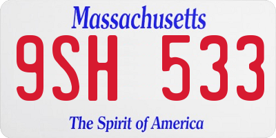 MA license plate 9SH533