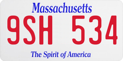 MA license plate 9SH534