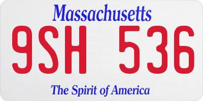 MA license plate 9SH536
