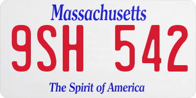 MA license plate 9SH542