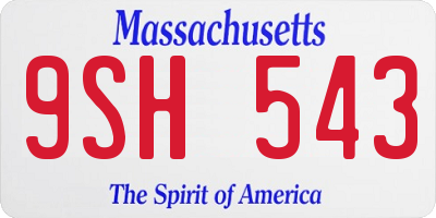 MA license plate 9SH543
