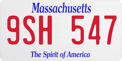 MA license plate 9SH547