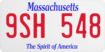 MA license plate 9SH548