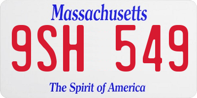 MA license plate 9SH549