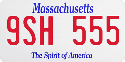 MA license plate 9SH555