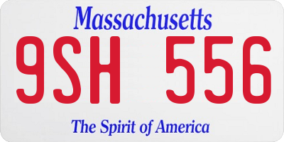 MA license plate 9SH556