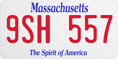 MA license plate 9SH557