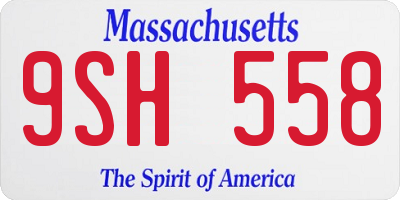 MA license plate 9SH558