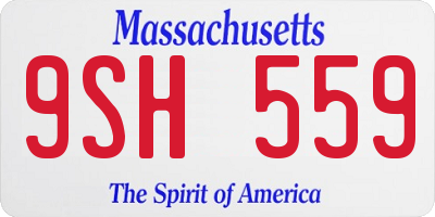 MA license plate 9SH559