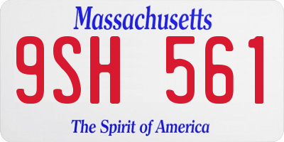 MA license plate 9SH561